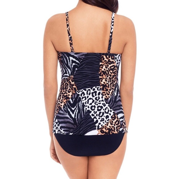 NWT $110 Magicsuit [ 8 US ] Roar‎ Alison Tankini Swim Top Mix Animal Print - Picture 3 of 13